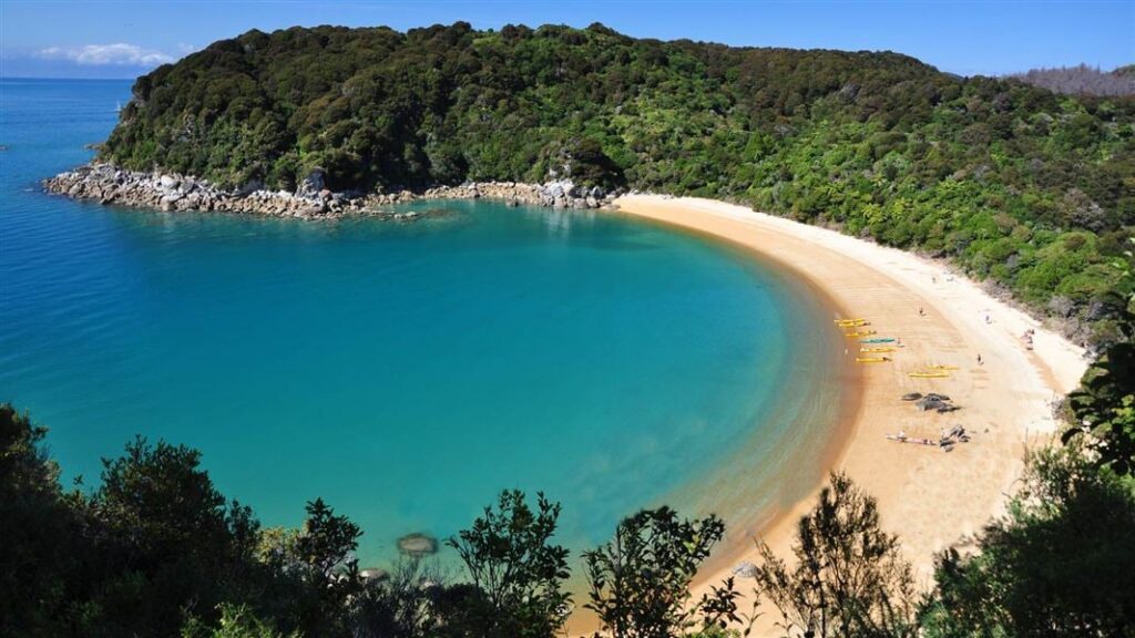 Golden beach in Abel Tasman National Park, New Zealand