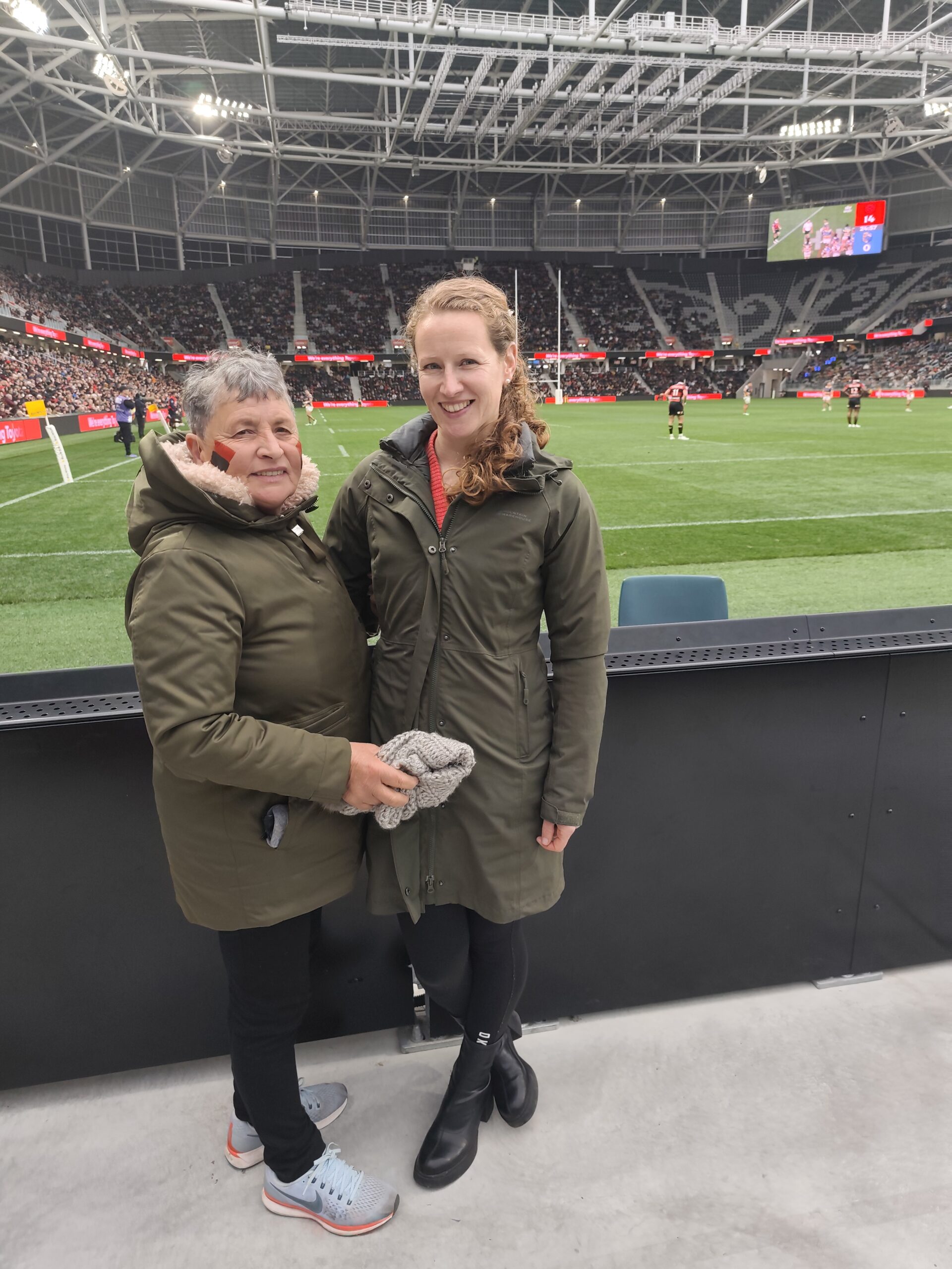Inside One NZ Stadium during a rugby match, Christchurch