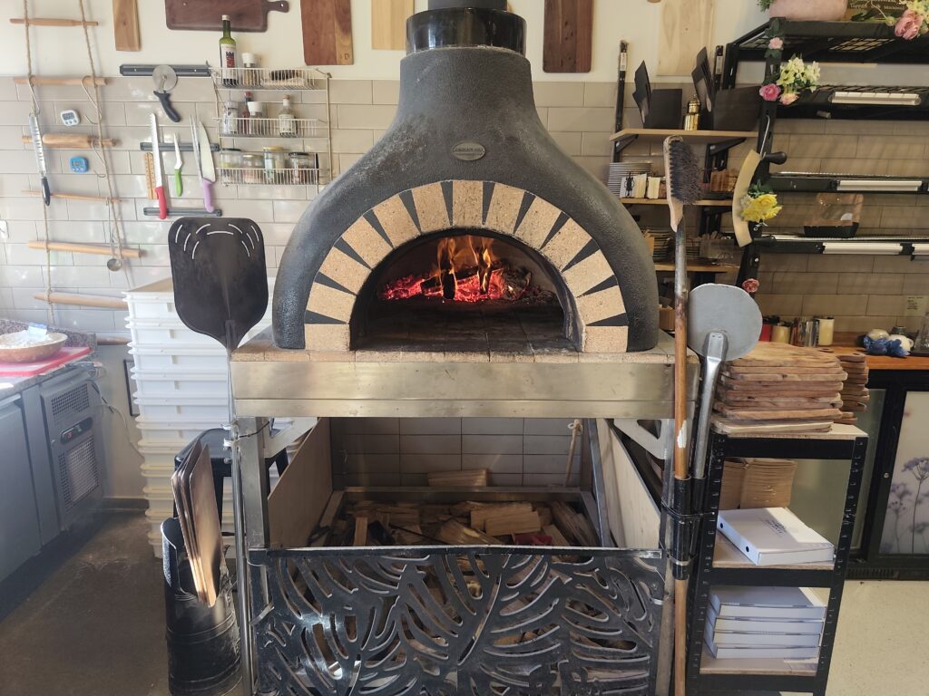 The wood-fired oven at Dalante Artisan Bakery, Lincoln